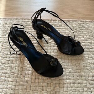 Cult Gaia Karina Black Strappy Sandal Heel